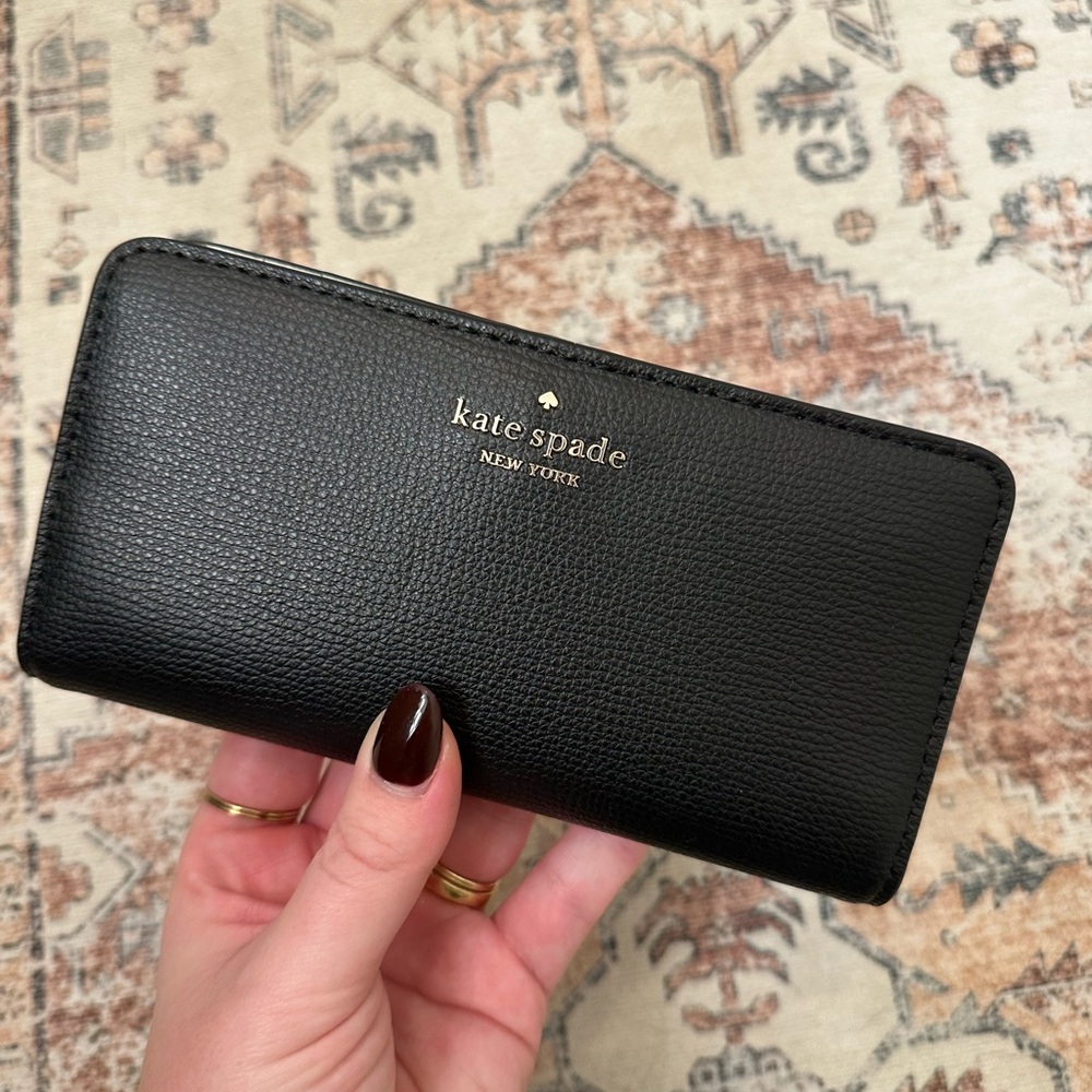 NWOT Kate Spade Black Textured Wallet